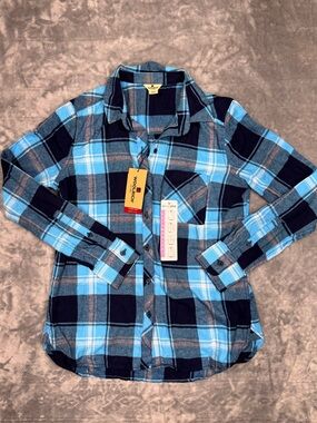Woolrich Blue and Black Plaid Button-Down Shirt
